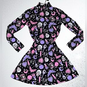 Dolls Kill Trickz N Treatz Gothic Kawaii Pastel Witchy Dress NWT